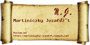 Martiniczky Jozafát névjegykártya